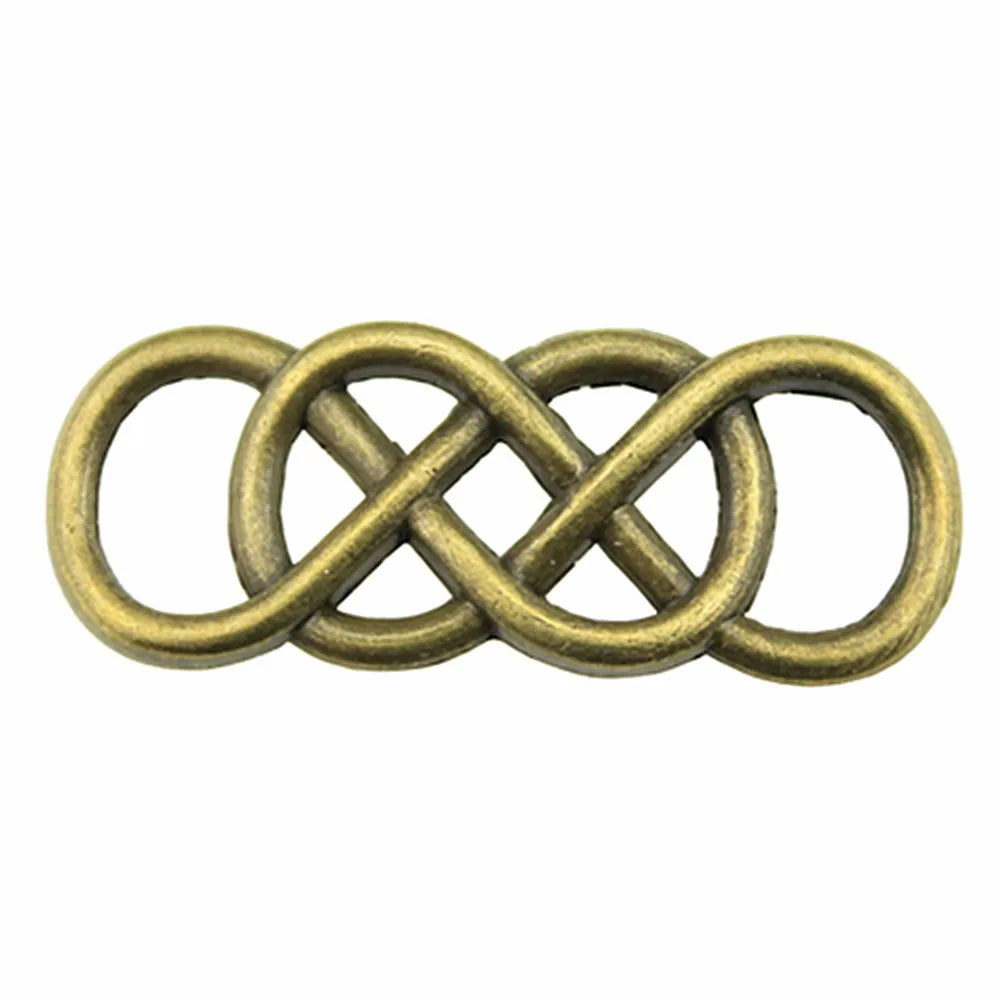 33x12mm 1.9g Multicolor Zinc Alloy Double Infinity Symbol Connector Charm for DIY Bracelet Making