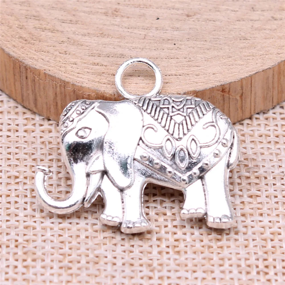 28x31mm 11.9g Multicolor Zinc Alloy Elephant Charm Pendant for DIY Necklace Bracelet Jewelry Making