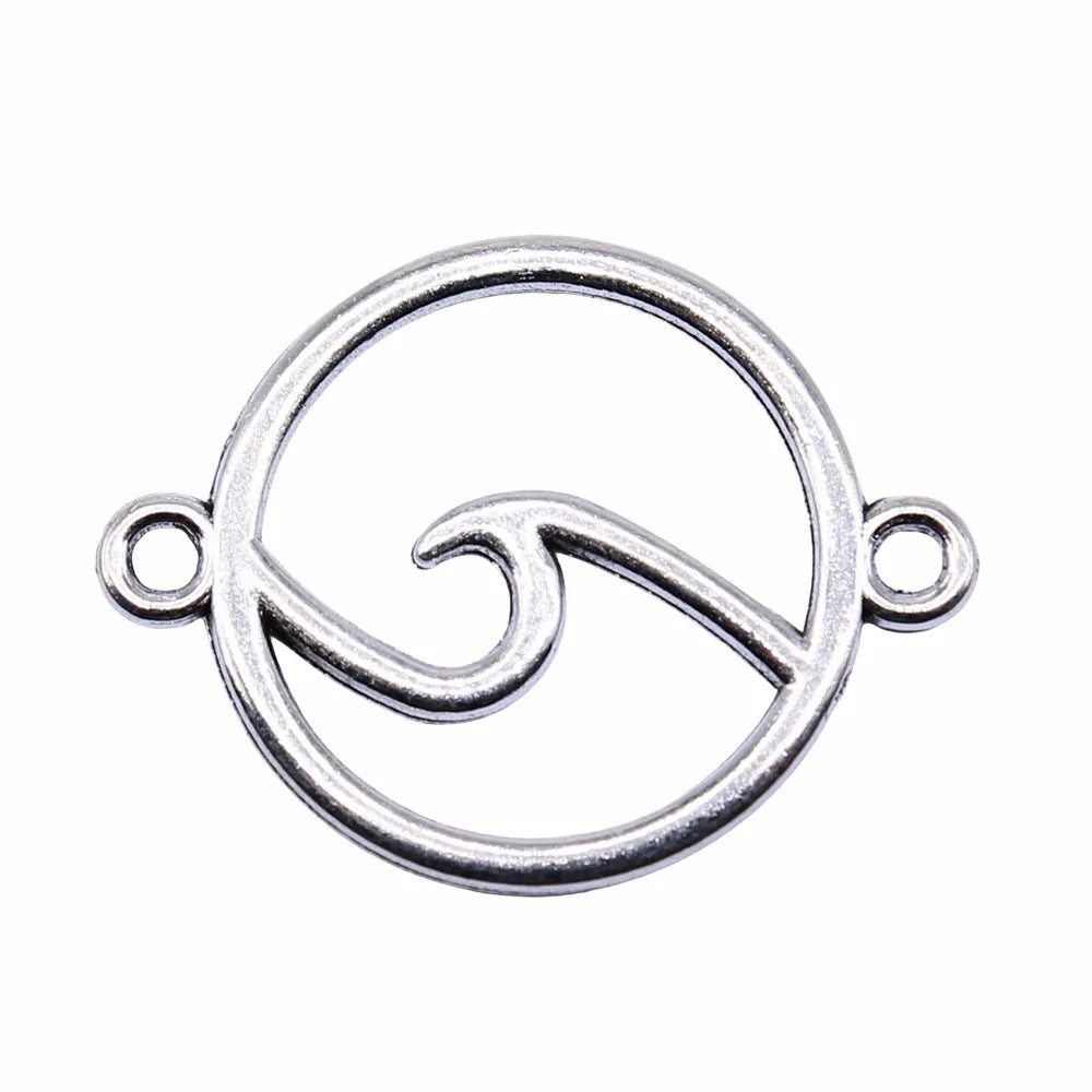 26x20mm 1.2g Multicolor Zinc Alloy Wave Connector Charm for DIY Bracelet Necklace Jewelry Making