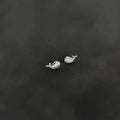 Minimalist Copper Micro Pave Zircon Mini Whale Stud Earrings For Women Student Jewelry
