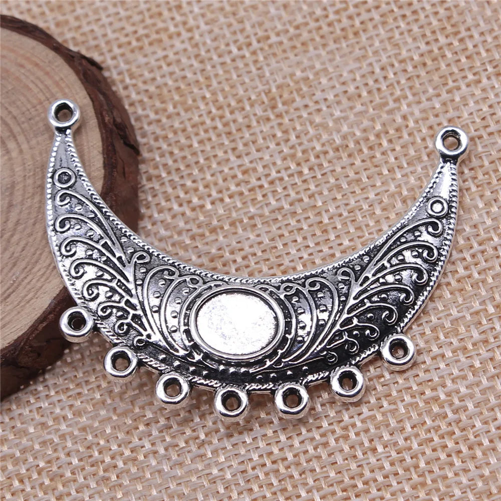 52x44mm 6.5g Antique Silver Zinc Alloy Necklace Link Connector Charm for DIY Necklace Making