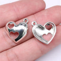 21x19mm 1.8g Antique Silver Zinc Alloy Heart Charm Pendant for DIY Necklace Bracelet Jewelry Making