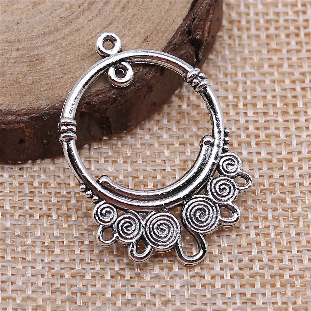 34x23mm 2.8g Multicolor Zinc Alloy Geometric Earring Connector Charm for DIY Earrings Jewelry Making