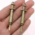 15x62mm 7g Multicolor Zinc Alloy Syringe Charm Pendant for DIY Medical Theme Jewelry Making