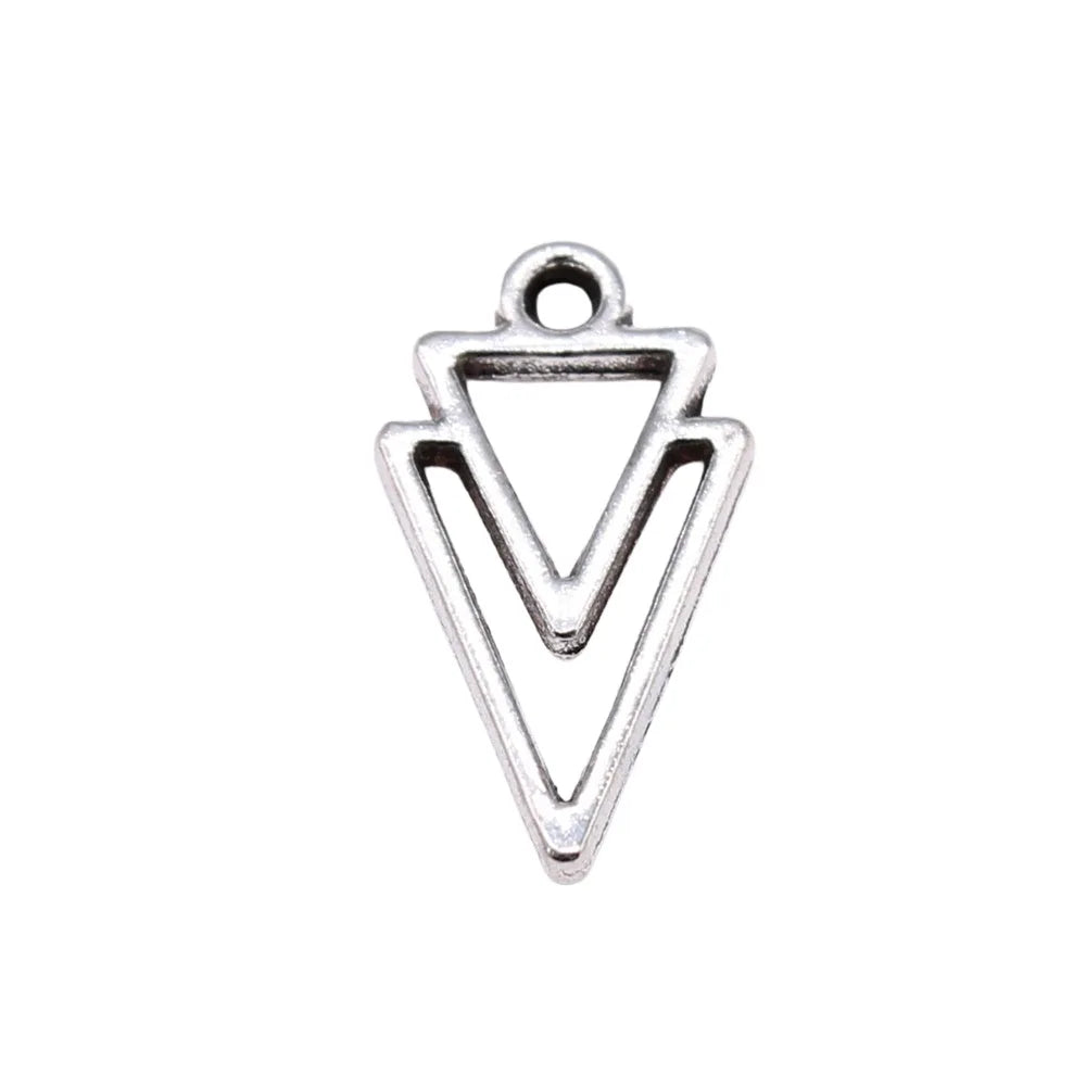 16x9mm 0.46g Multicolor Zinc Alloy Hollow Triangle Charm Pendant for DIY Necklace Bracelet Making