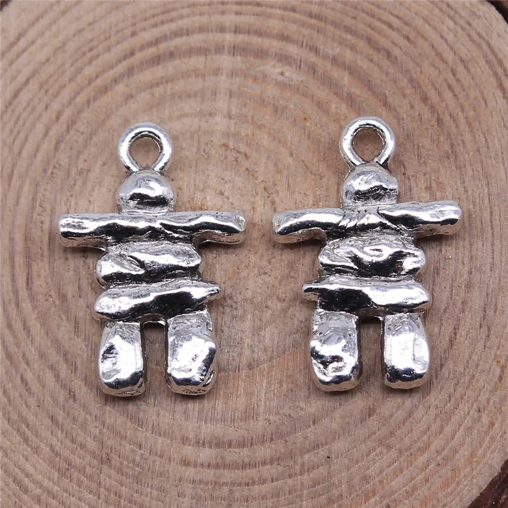 21x14mm 2.5g Antique Silver Zinc Alloy Stone Man charm pendant for DIY necklace bracelet jewelry making
