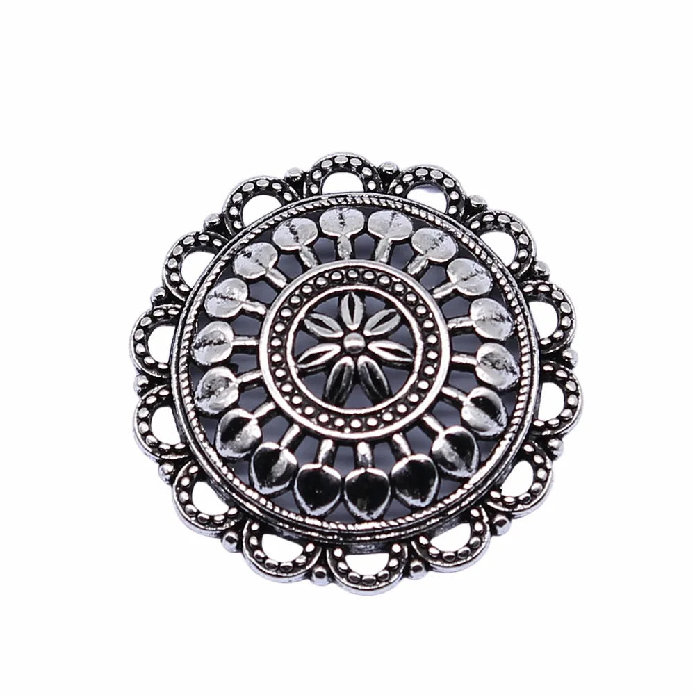 27x27mm 3.1g Multicolor Zinc Alloy Round Hollow Flower Charm Pendant for DIY Jewelry Making
