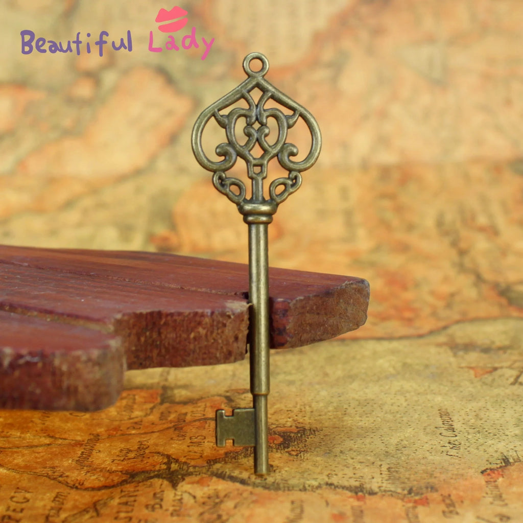 69x22MM Antique Silver Zinc Alloy Castle Key Charm Pendant for DIY Necklace Bracelet Jewelry Making