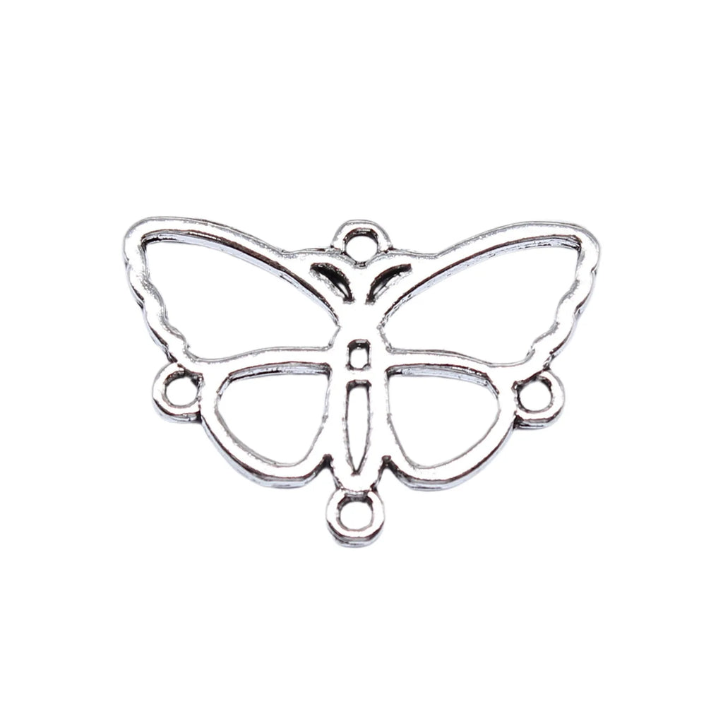 17x24mm 1g Antique Silver Zinc Alloy Hollow Butterfly Connector Charm for DIY Jewelry Making