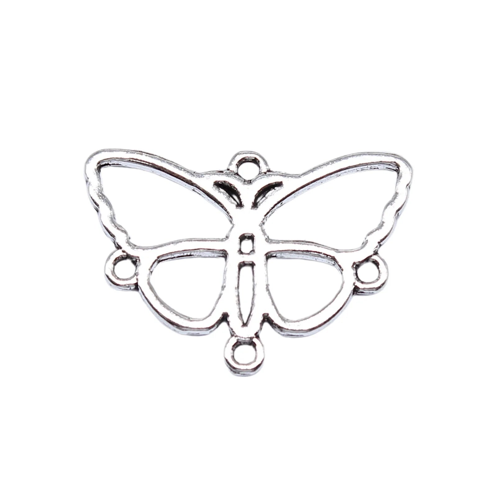 17x24mm 1g Antique Silver Zinc Alloy Hollow Butterfly Connector Charm for DIY Jewelry Making