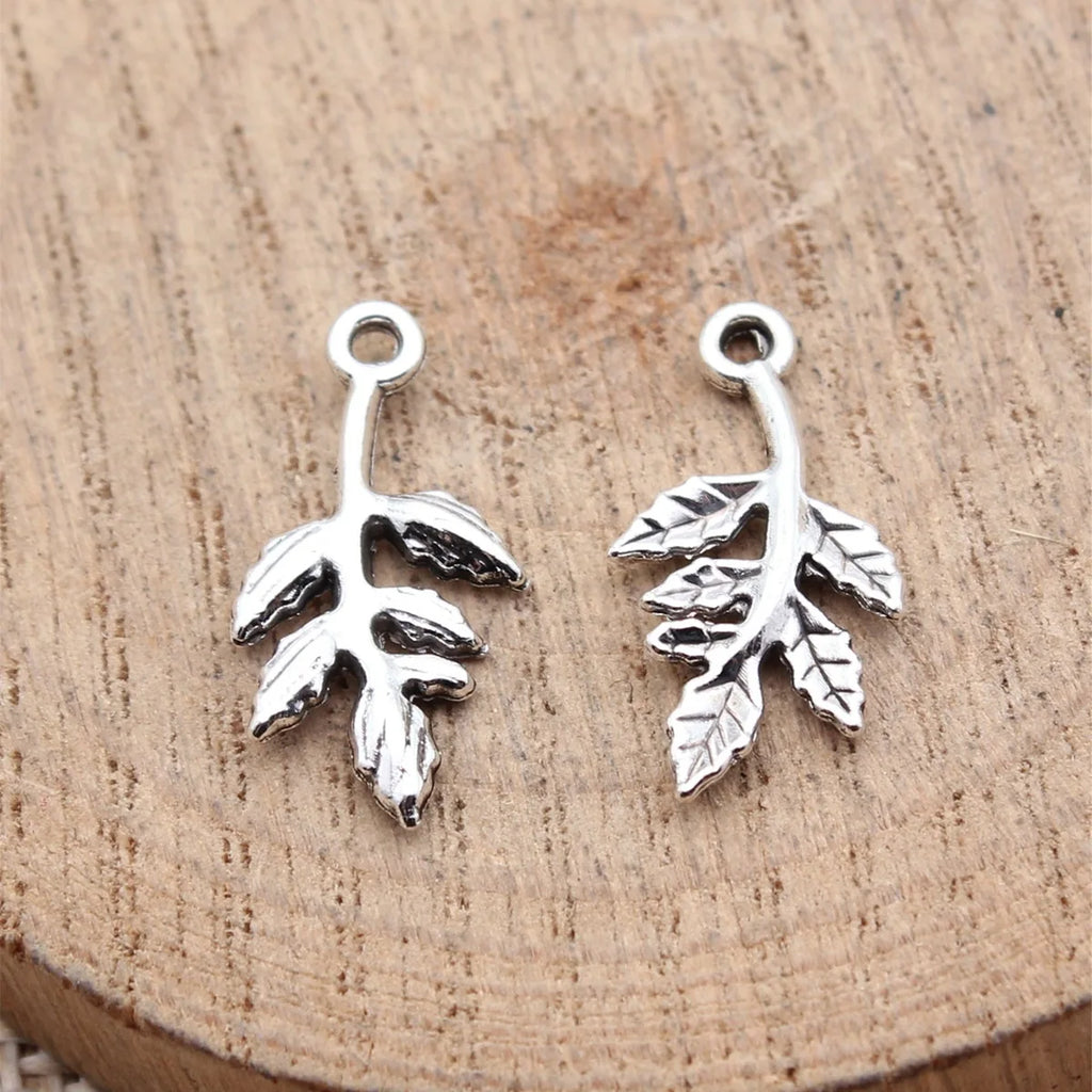 20x10mm 0.58g Multicolor Zinc Alloy Branch Charm Pendant for DIY Necklace Bracelet Making