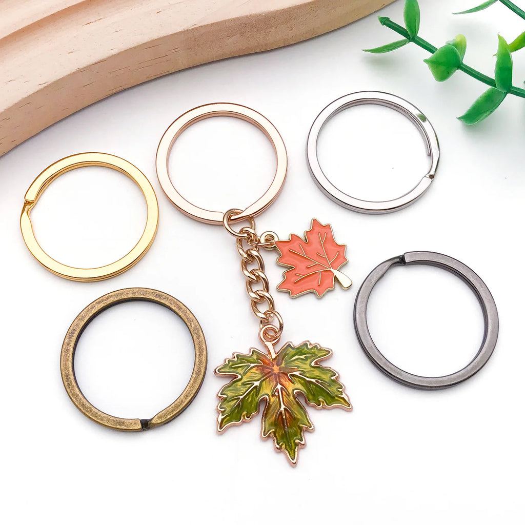 Iron Round Key Ring Dog Findings for DIY Keychain Pendant Backpack and Car Hanging Accessories