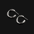 Elegant Silver Alloy Cross Hoop Spiral Coil Stud & Clip On No Piercing Minimalist Women's Earrings