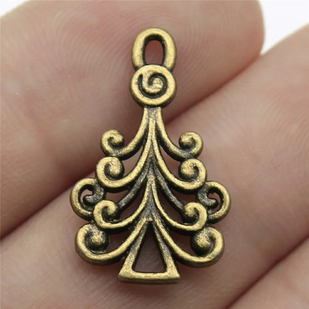 23x14mm 1.2g Multicolor Zinc Alloy Tree Charm Pendant for DIY Necklace Bracelet Jewelry Making