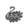 Elegant Crystal Rhinestone Swan Brooch With Marquise Stones, Luxury Lapel Pin Corsage Suit Accessory