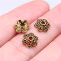 10x4mm 0.4g Multicolor Zinc Alloy Flower Bead Cap Spacer Findings for DIY Necklace Bracelet Making
