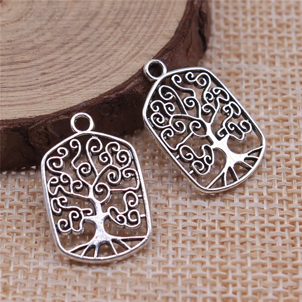 15x22mm 1.5g Multi Color Zinc Alloy Tree of Life Charm Pendant for DIY Necklace Bracelet Making