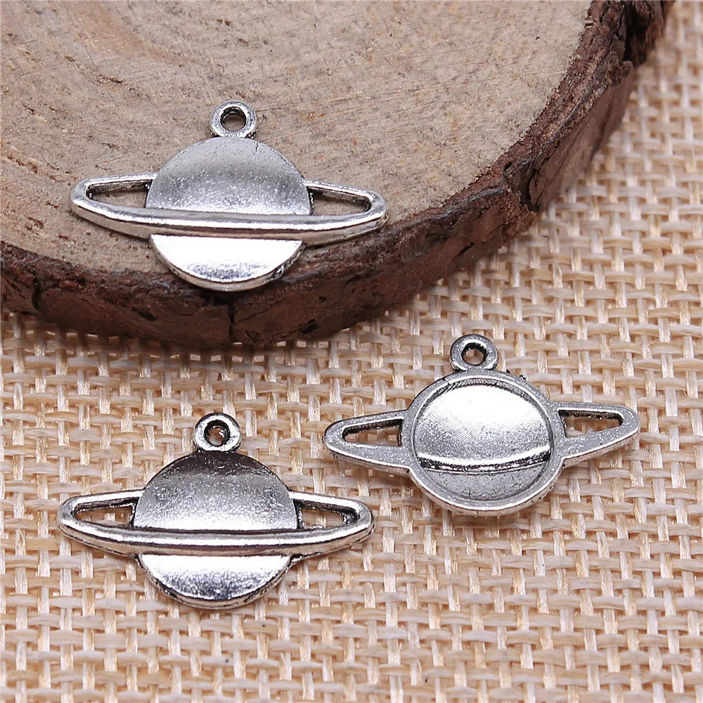 20x13mm 0.8g Multicolor Zinc Alloy Solar System Charm Pendant for DIY Necklace Bracelet Making