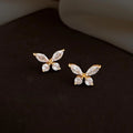 Sweet Butterfly Micro Pave Zircon Copper Stud Earrings Elegant Fashion Jewelry