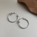 Minimalist Copper Knot Hoop Earrings Smooth Metal Geometric Commuter Jewelry For Women