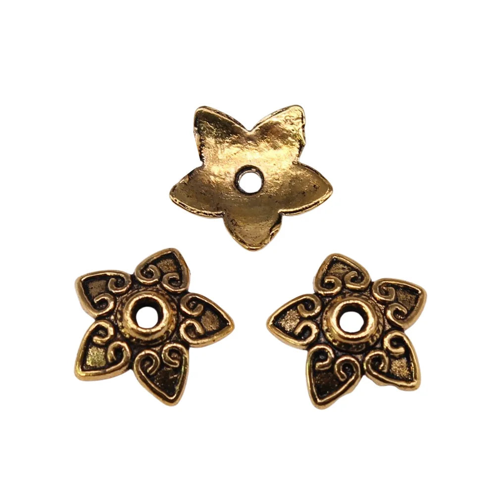 13x13x3mm 0.5g Multi-Color Zinc Alloy Flower Bead Caps for DIY Bracelet Necklace Jewelry Making