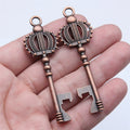 23x73mm 9g Multicolor Zinc Alloy Crown Key Bottle Opener Charm Pendant for DIY Jewelry Making