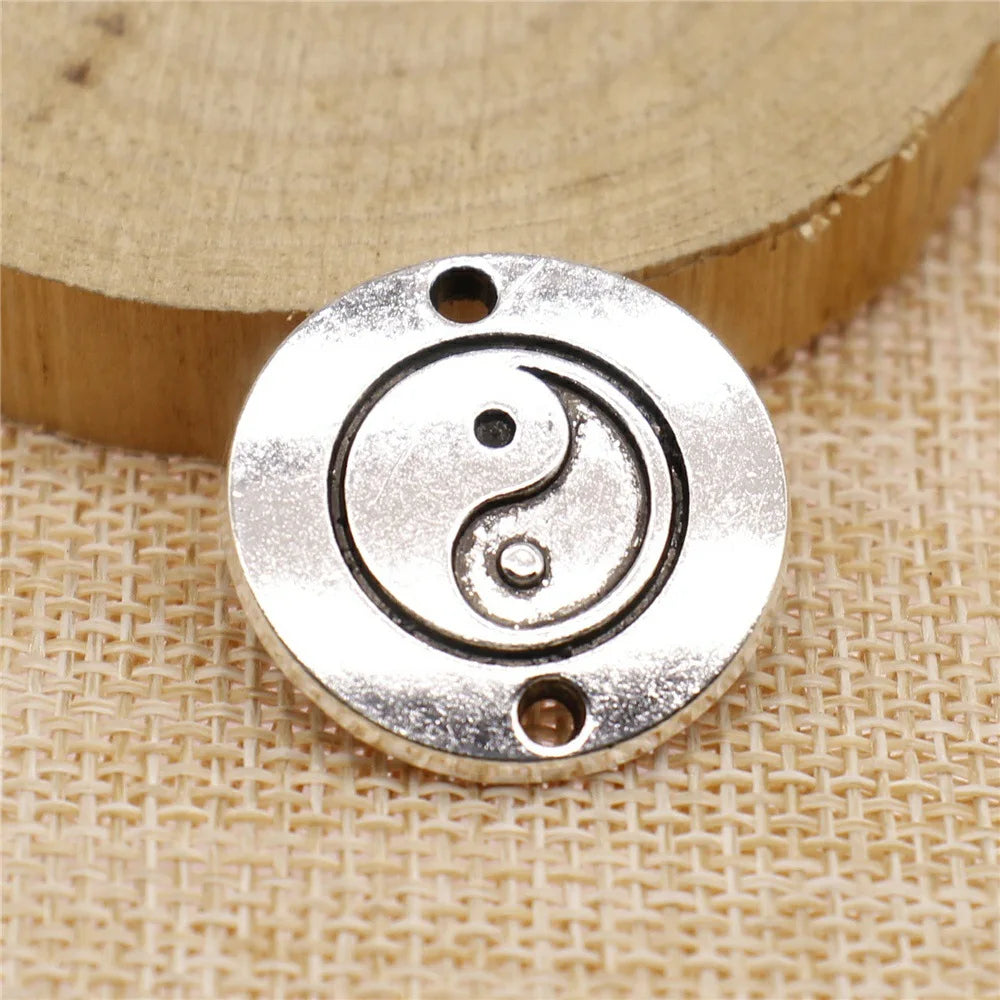 25x25mm 3.2g Multicolor Zinc Alloy Tai Chi Connector Charm for Bracelet Necklace Jewelry Making
