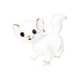 Cute White Enamel Cat Brooch With Black Rhinestone Eyes, Gold Tone Alloy Lapel Pin Corsage Gift