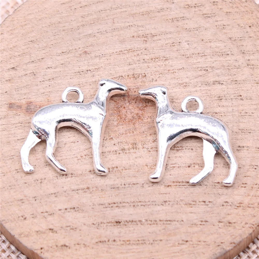 20x20mm 2.6g Zinc Alloy Dog Charm Pendant for DIY Necklace Bracelet Earring Jewelry Making