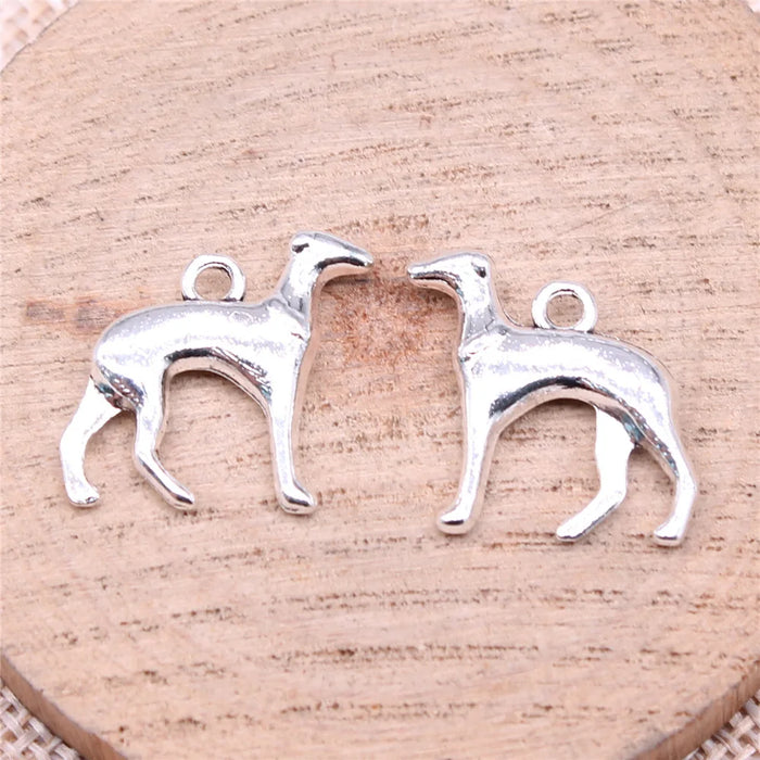 20x20mm 2.6g Zinc Alloy Dog Charm Pendant for DIY Necklace Bracelet Earring Jewelry Making