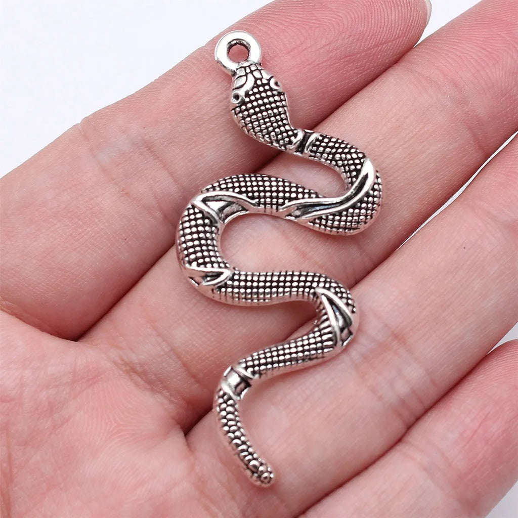 53x23mm 3.6g Multicolor Zinc Alloy Snake Charm Pendant for DIY Gothic Necklace Bracelet Jewelry Making