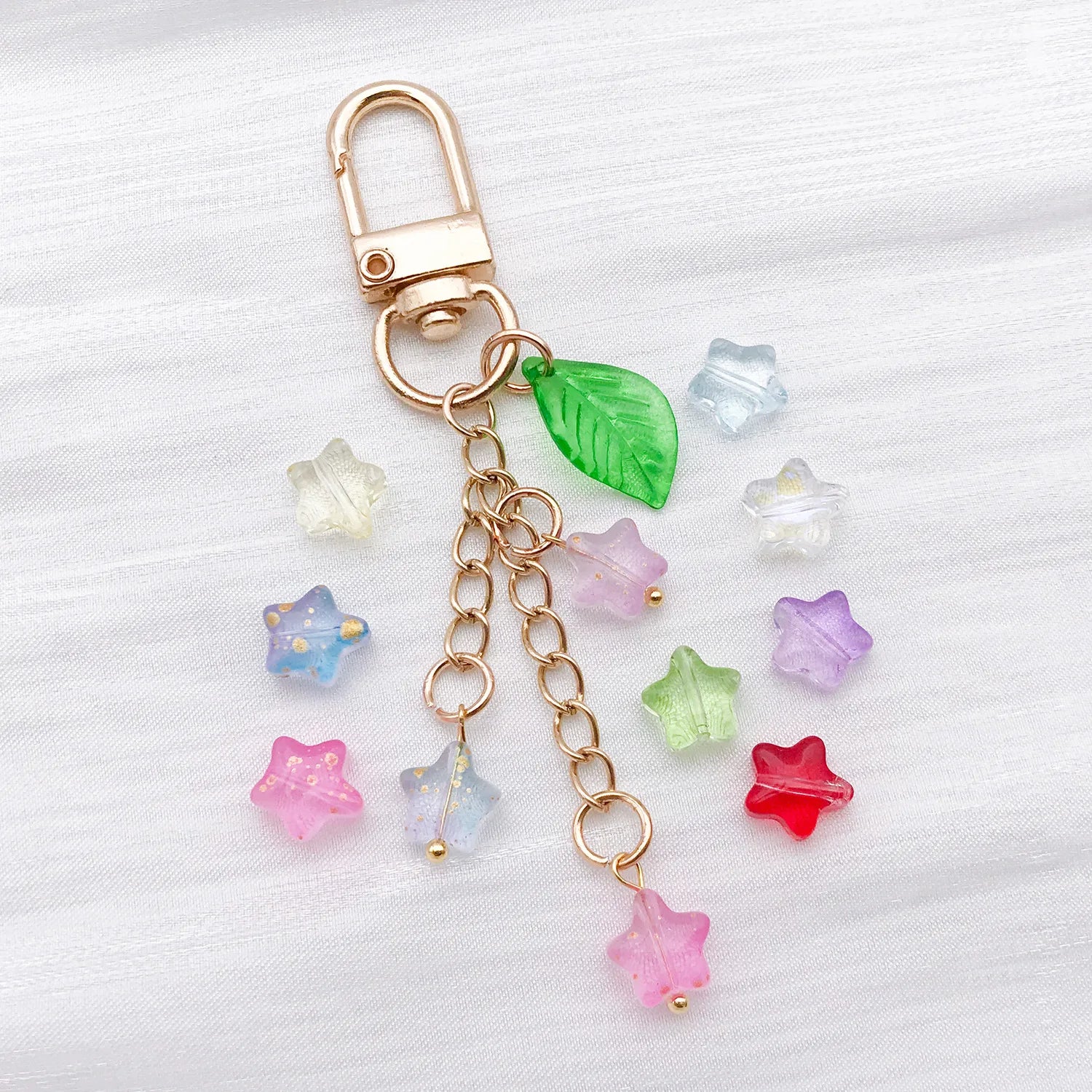 Gradient Glass Five Point Star Loose Spacer Beads for DIY Bracelet Pendant Jewelry