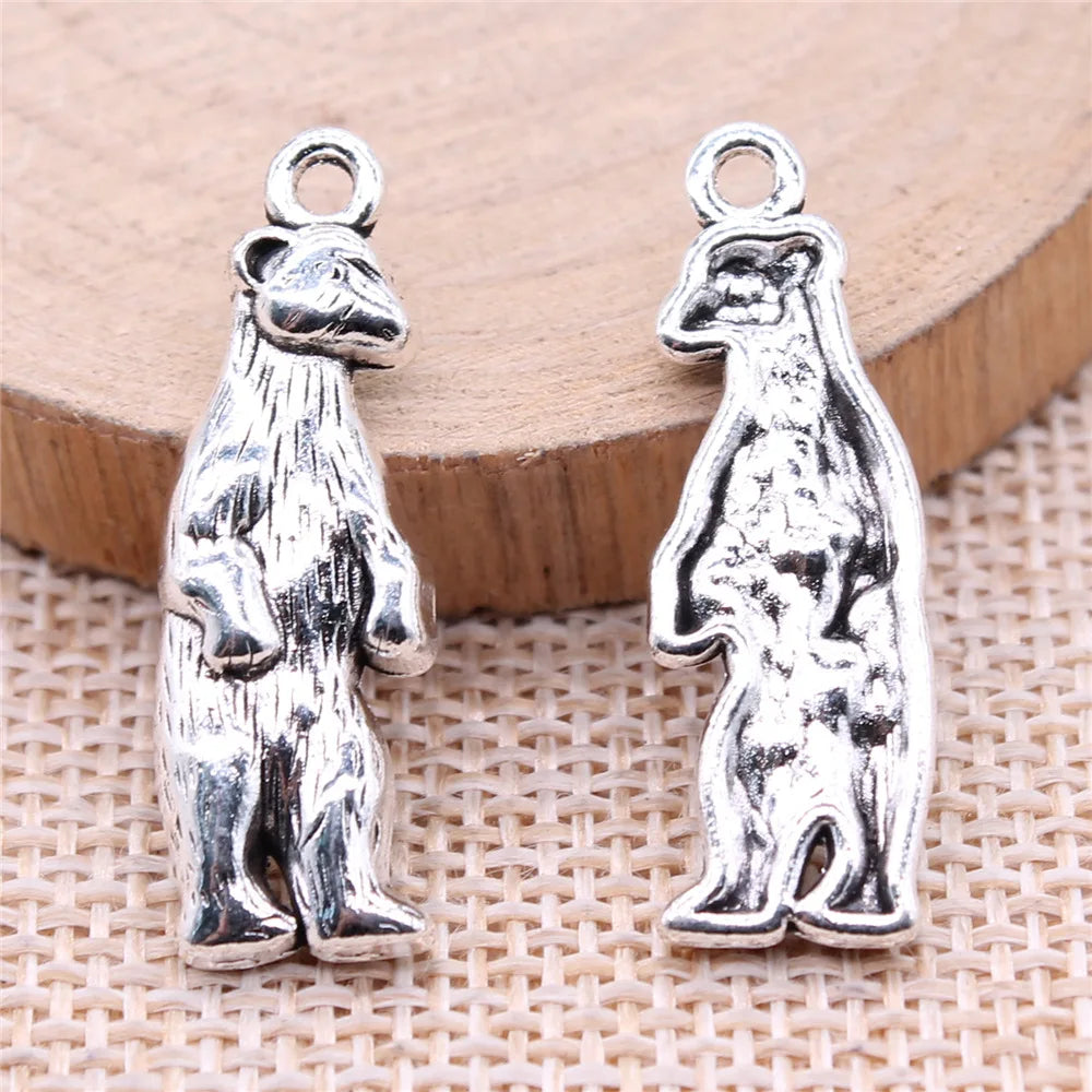 31x10mm 2.97g Antique Silver Zinc Alloy Bear Charm Pendant for DIY Bracelet Necklace Jewelry Making