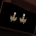 Light Luxury Geometric Mesh Liquid Melt Zircon Copper Drop Earrings With Silver Plated Posts