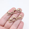 38x12mm 2.07g Antique Bronze Zinc Alloy Snow Mountain Connector Charm for DIY Bracelet Making