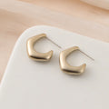 Vintage Chunky U Shape Alloy Hoop Stud & Clip On No Piercing Elegant Geometric Metal Earrings