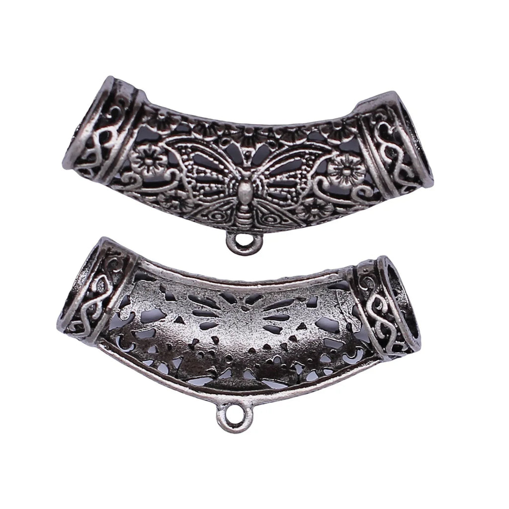 44x24x9.3mm 6.4g Antique Silver Tone Zinc Alloy Butterfly Connector Charm for DIY Necklace Jewelry Making