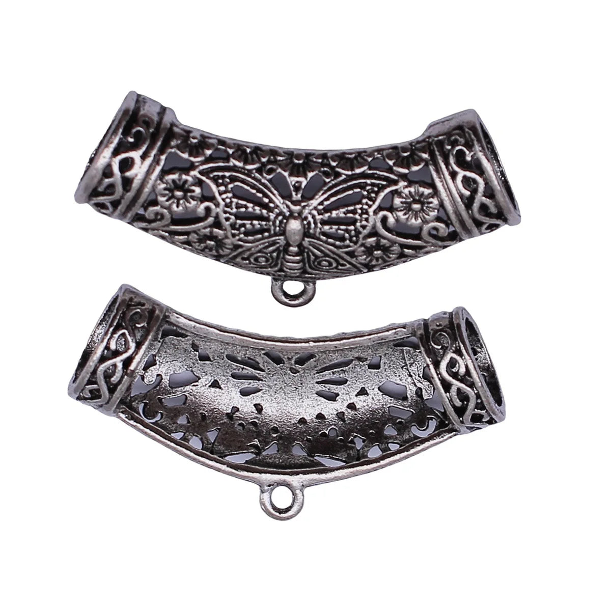 44x24x9.3mm 6.4g Antique Silver Tone Zinc Alloy Butterfly Connector Charm for DIY Necklace Jewelry Making