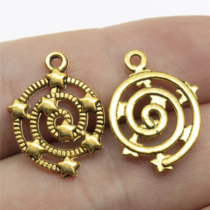 21x15mm 0.7g Antique Silver Zinc Alloy Star Charm Pendant for DIY Celestial Jewelry Making