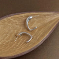 Minimalist Smooth Metallic Geometric C Shape Hoop Earrings Eco-Friendly Copper