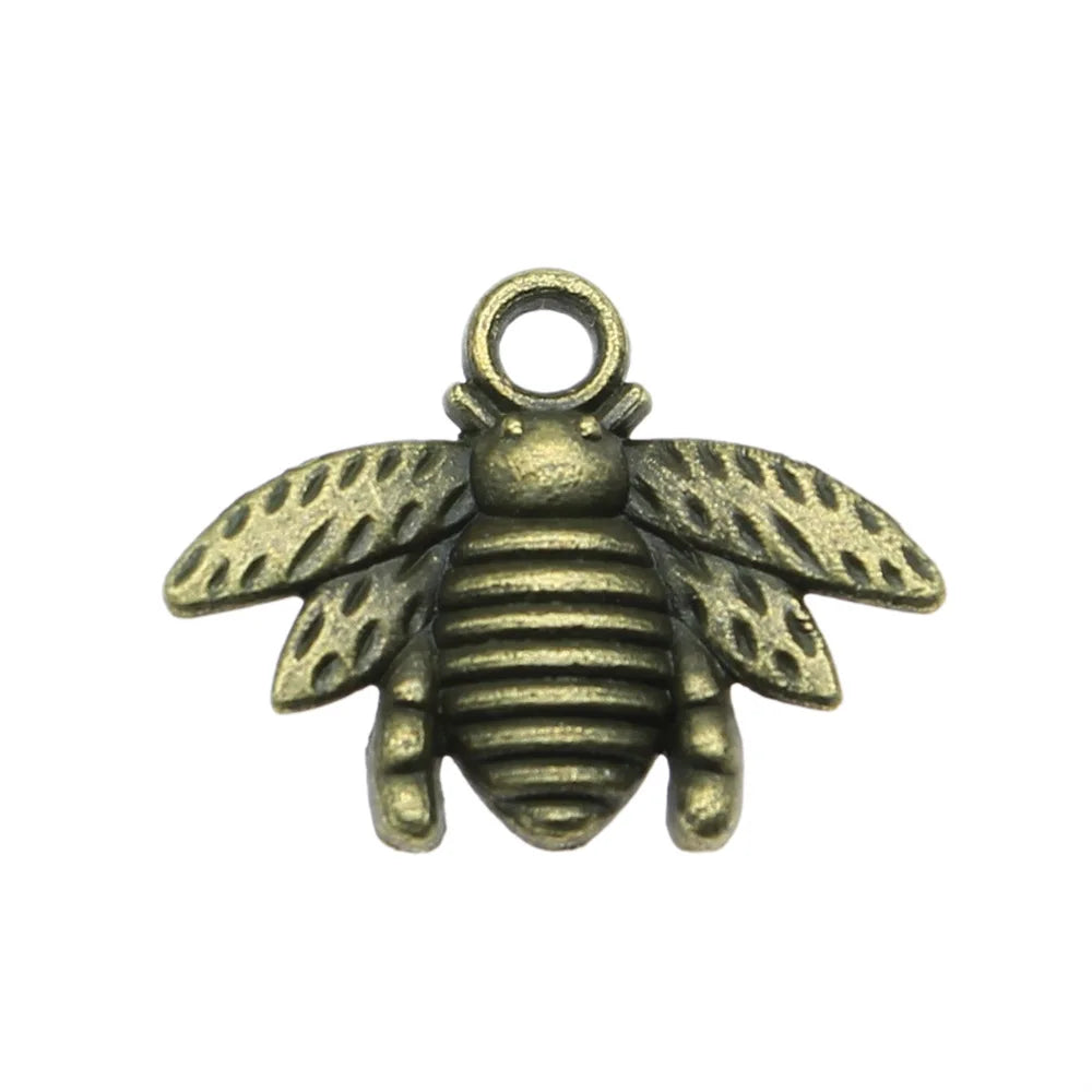 20x16mm 1.1g Multicolor Zinc Alloy Bee Insect Charm Pendant for DIY Bracelet Necklace Making