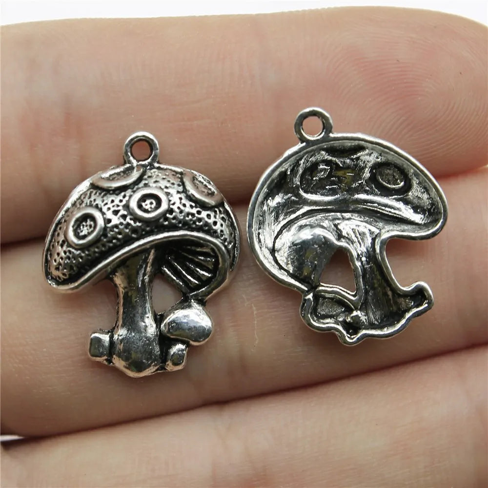 22x18mm 2.6g Multicolor Zinc Alloy Mushroom Charm Pendant for DIY Necklace Bracelet Jewelry Making