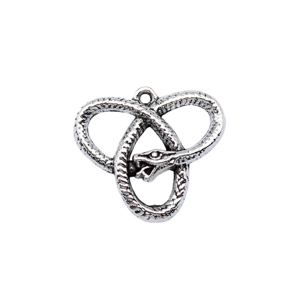 22x25mm 3.6g Antique Silver Zinc Alloy Ouroboros Triangle Knot Charm Pendant for DIY Jewelry Making