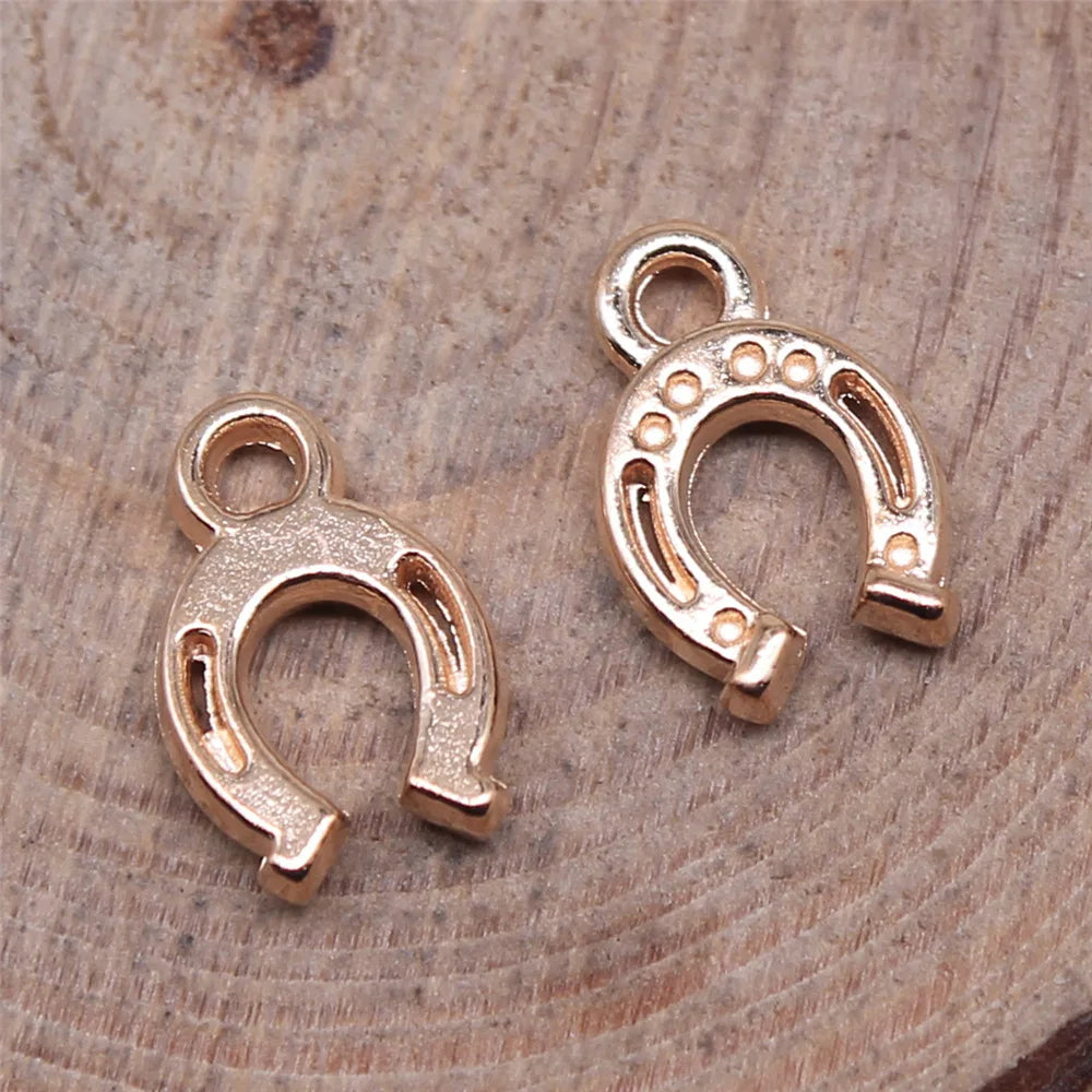 12x8mm 0.5g Multicolor Zinc Alloy Horseshoe Charm Pendant for DIY Necklace Bracelet Jewelry Making