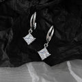 Minimalist OL Double Layer Square Zircon Copper Drop Earrings For Women