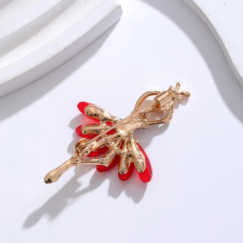 Elegant Ballet Dancer Girl Brooch With Rhinestone Bodice And Pink Enamel Skirt, Alloy Lapel Pin Gift