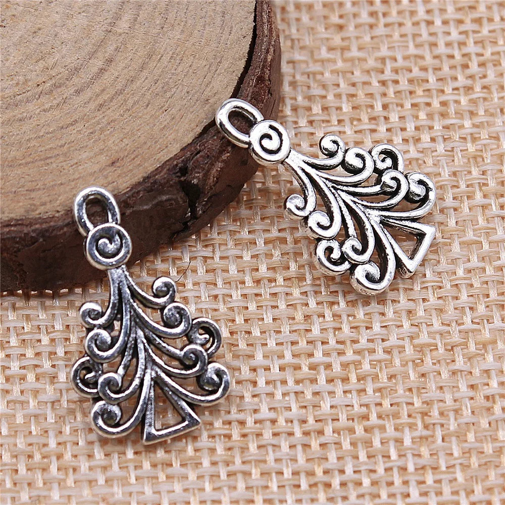 23x14mm 1.2g Multicolor Zinc Alloy Tree Charm Pendant for DIY Necklace Bracelet Jewelry Making