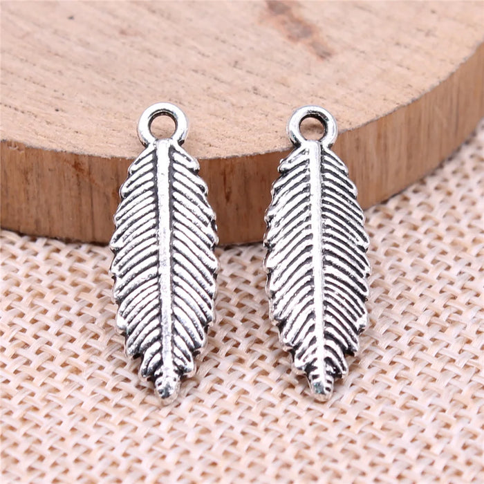 9x25mm 1.4g Multicolor Zinc Alloy Leaf Charm Pendant for DIY Necklace Bracelet Jewelry Making
