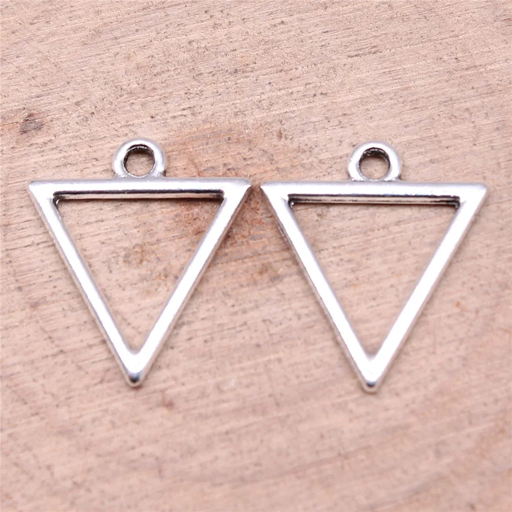 18x16mm 0.6g Multicolor Zinc Alloy Hollow Geometric Triangle Charm Pendant for DIY Jewelry Making
