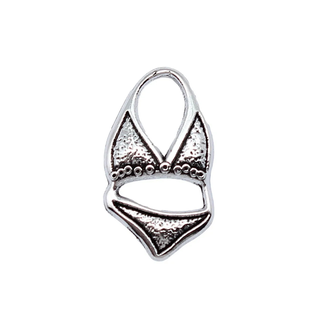 21x12mm 1g Antique Silver Zinc Alloy Bikini Charm Pendant for Summer DIY Necklace Bracelet Making